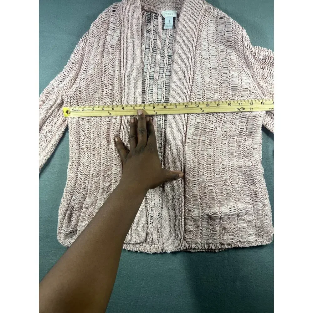 Chico's Moonlight Mauve Jenna Cardigan Sweater Women's Size 1 XXS Elegance